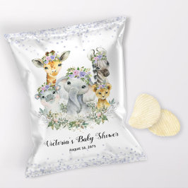 Girl Lila Safari Baby Dusche Chip Bag Wrapper Flyer