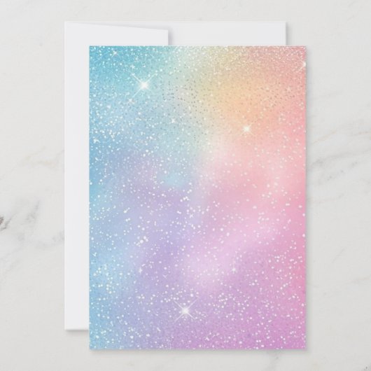 Girl Lila Stars Galaxy Geburtstag Einladung (Rückseite)