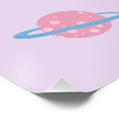 Girl Lila Unicorn Kinderdusche Begrüßungszeichen Poster (Ecke)