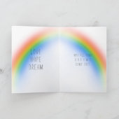 Girl Lila Unicorn Rainbow Personalisierter Name Karte (Innenseite)