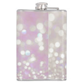 Girl Lilac Shimmer Glitzer Glitzern Monogram Name Flachmann (Rückseite)