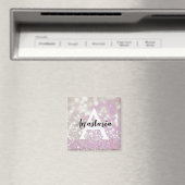 Girl Lilac Shimmer Glitzer Glitzern Monogram Name Magnet (In Situ (Geschirrspüler))