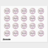 Girl Lilac Shimmer Glitzer Glitzern Monogram Name Runder Aufkleber (Blatt)