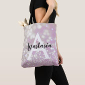 Girl Lilac Shimmer Glitzer Glitzern Monogram Name Tasche (Von Nahem)