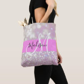 Girl Lilac Shimmer Glitzer Glitzern Monogram Name Tasche (Von Nahem)