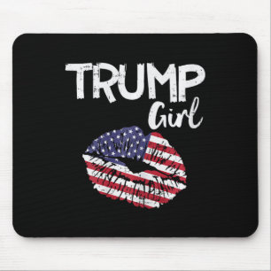 Girl Lips US sa Flag Pro Abstimmung für Donald 202 Mousepad