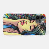 Girl Listing to Music on Headphones Psychedelic Case-Mate iPhone Hülle (Rückseite (Horizontal))