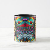 Girl Listing to Music on Headphones Psychedelic Tasse (Zentrum)