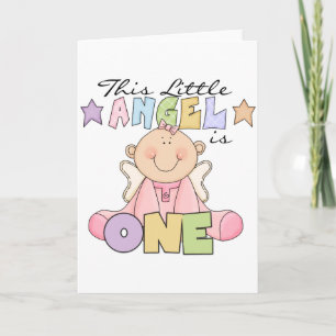 Girl Little Angel 1. Geburtstagsgeschenke Karte