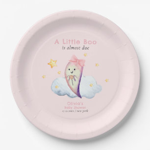 Girl Little Boo Bow Ghost Halloween Kinderdusche Pappteller