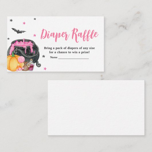 Girl Little Boo Ghost Baby Dusche Windel Raffel Begleitkarte (Vorne/Hinten)