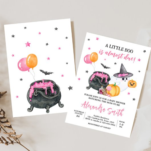 Girl Little Boo Ghost Baby Shower Einladung