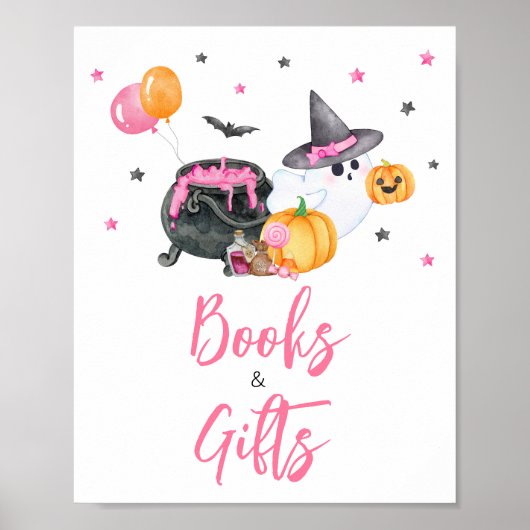 Girl Little Boo Ghost Kinderdusche Bücher und Gesc Poster (Vorne)