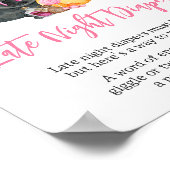 Girl Little Boo Ghost Spate Night Diapers Poster (Ecke)