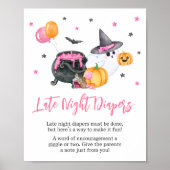 Girl Little Boo Ghost Spate Night Diapers Poster (Vorne)