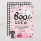 Girl Little Boo Halloween Geburtstag Danke-Karte Einladung (Vorne/Hinten)