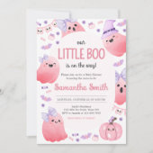 Girl Little Boo Halloween Kinderdusche Einladung (Vorderseite)