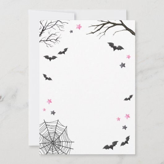 Girl Little Boo Halloween Pumpkin Baby Dusche Einladung (Rückseite)