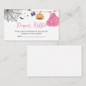 Girl Little Boo Halloween Pumpkin Diaper Raffle Begleitkarte (Vorne/Hinten)