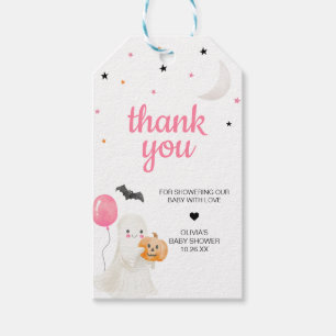 Girl Little Boo ist fast Due Favor Tags Geschenkanhänger