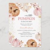 Girl Little Pumpkin Baby Shower Einladung (Vorne/Hinten)
