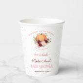 Girl Little Pumpkin Erntedank Kinderdusche Pappbecher (Rückseite)