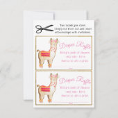 Girl Llama Diaper Raffles Tickets Einladung (Vorderseite)