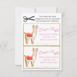 Girl Llama Diaper Raffles Tickets Einladung