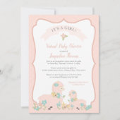 Girl Llama Pink Kinderdusche Einladung (Vorderseite)