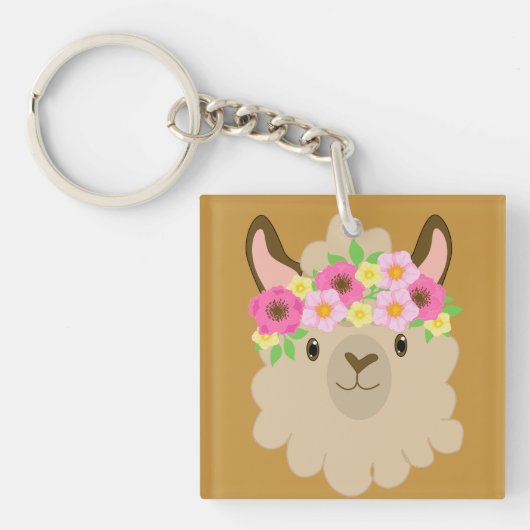 Girl Llama Schlüsselanhänger (Vorderseite)