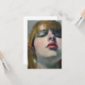 Girl Looking Down (von Malcolm T. Liepke) Karte (Vorderseite/Rückseite Beispiel)