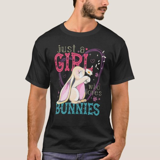 Girl Loves Bunnies Rabbit Zookeeper T-Shirt (Vorderseite)