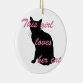 Girl loves cat keramik ornament (Rechts)
