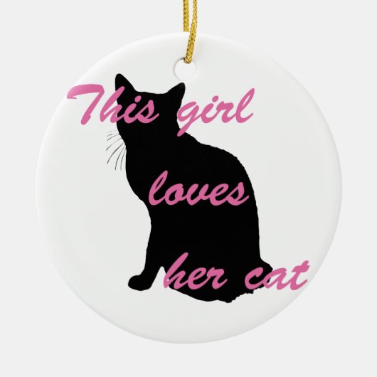 Girl loves cat keramik ornament (Vorne)