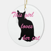 Girl loves cat keramik ornament (Links)