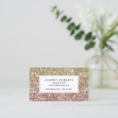 Girl Loyalty Punch Card Imitate Rose Gold Glitzer Treuekarte (Stehend Vorderseite)