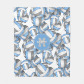 Girl-lt-graue Volleyball-Mannschaftsfarben Fleecedecke (Vorderseite)