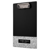Girl Luxury Silver Sequin Glitzer Black Klemmbrett (Links)