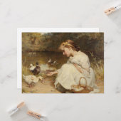 Girl Making Friends with Ducks (Frederick Morgan) Karte (Vorderseite/Rückseite Beispiel)