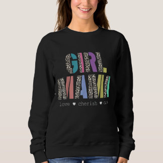 Girl Mama Colors Leopard Text Pastel Muttertag Sweatshirt
