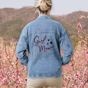 Girl Mama Heart Script Jean Jacket Jeansjacke