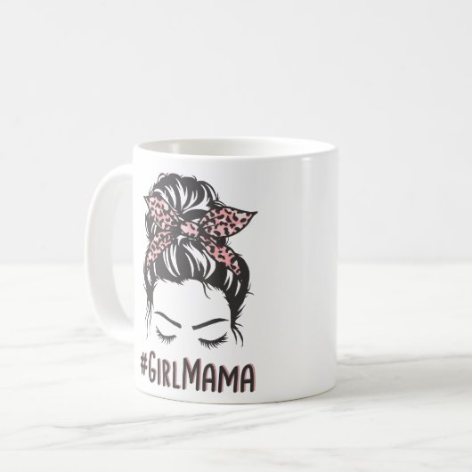Girl Mama Messy Bun Girl Mama Kaffeetasse (Vorderseite Links)