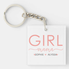 Girl Mama Personalisiert mit den Namen der Tochter Schlüsselanhänger