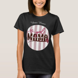 Girl Mama Stripes Circle Minimalistisches Design T-Shirt