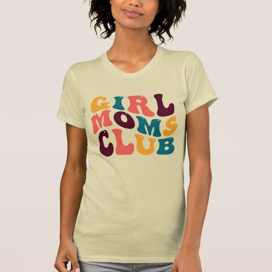 Girl Mamas Club Groovy Retro Summer Vibes Sad Beig T-Shirt (Vorderseite)