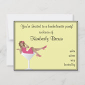 Girl/Martini Glass Bachelorette Party Invitation Einladung (Vorderseite)