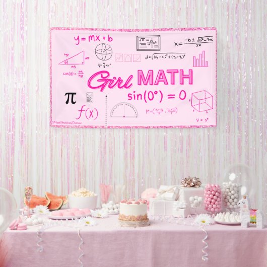 Girl Math Formel Geometry Dorm Poster Banner (Party)