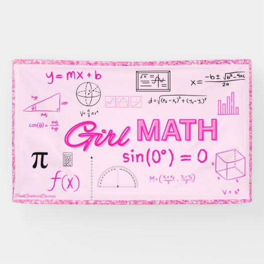 Girl Math Formel Geometry Dorm Poster Banner (Horizontal)