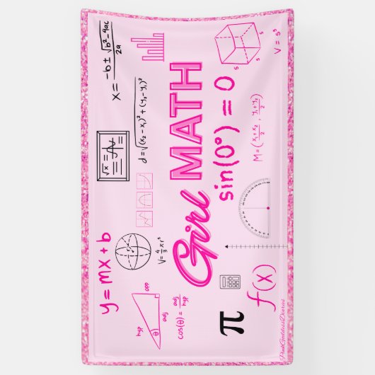 Girl Math Formel Geometry Dorm Poster Banner (Vertikal)