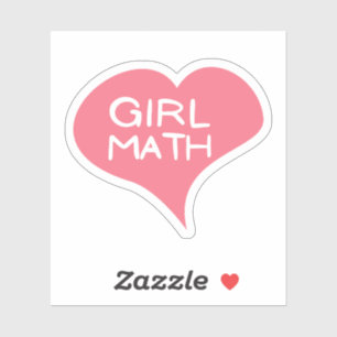 GIRL MATH Rosa Herz Vinyl Aufkleber
